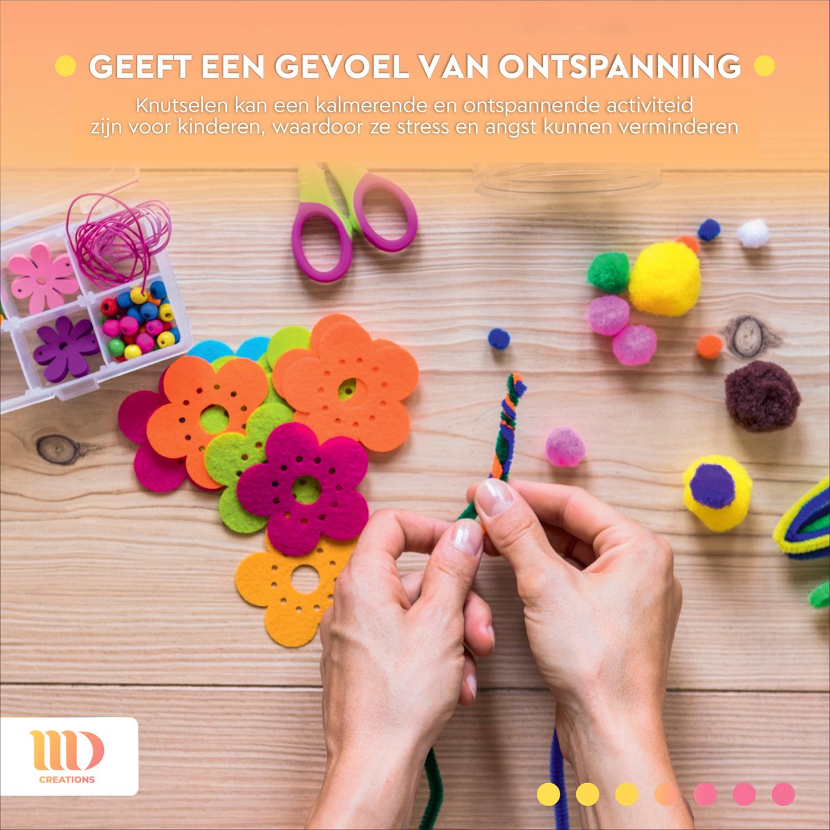 MD Creations ® - Coffret de bricolage - Accessoires - Bricolage - Boîte de rangement - Kit de bricolage - Boîte de bricolage - Boîte à outils de bricolage - Kit de bricolage pour filles