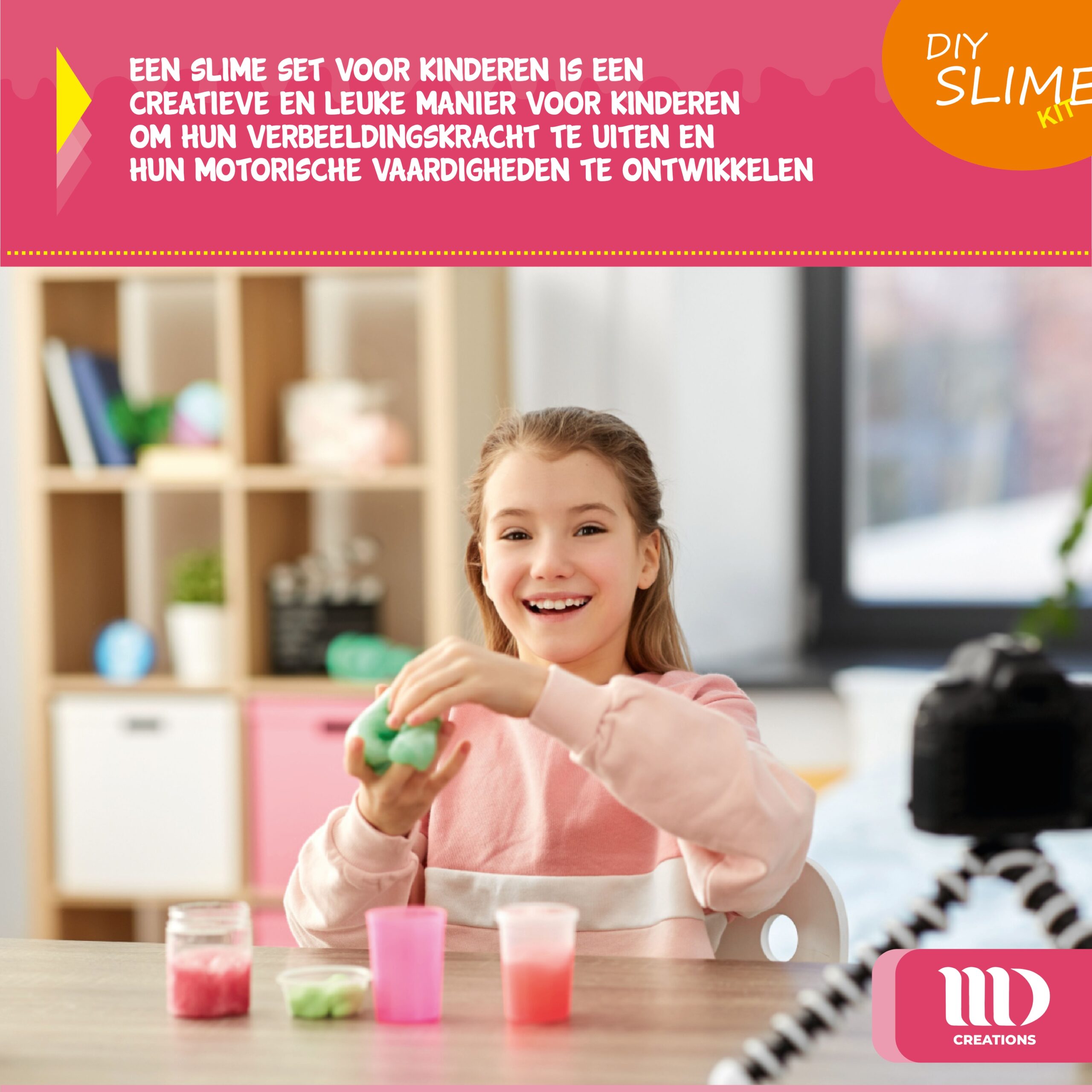 MD Creations - Set de slime - slime pour enfants - slime cristallin, œufs de slime - tubes avec paillettes - étoiles - boules de mousse colorées - set de slime pour enfants